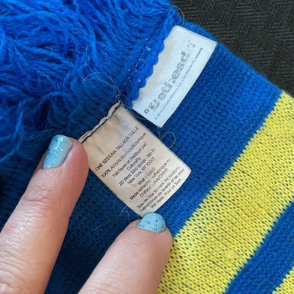 Fallout 3 Vault-Tec Scarf Blue Yellow Cosplay Accessory Bethesda‎ One Size Knit